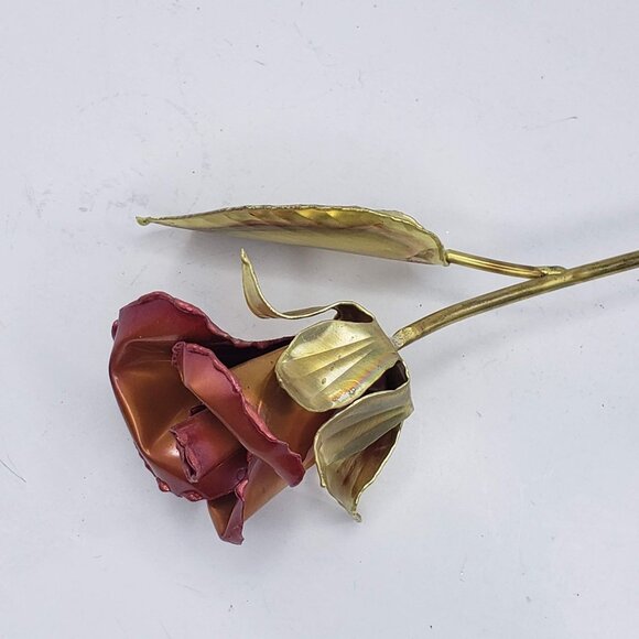 Vintage Gold Decorative Metal Copper Brass Rose Stem 12" - Picture 4 of 9